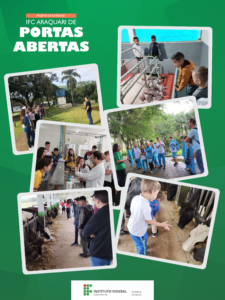 Imagem contendo fotos de visitas realizadas no campus,
