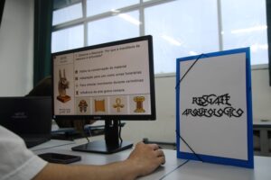 Stand do grupo “Resgate Arqueológico”