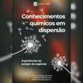 Capa do livro. Ilustração contendo flores de dente de leão, e o título da obra "conhecimentos químicos em dispersão".
